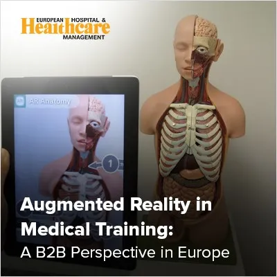 A tablet displaying AR Anatomy with a medical mannequin showcasing internal organs.