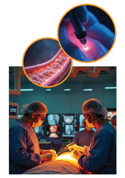 Doctor performing vascular calcium removal with IVL technology