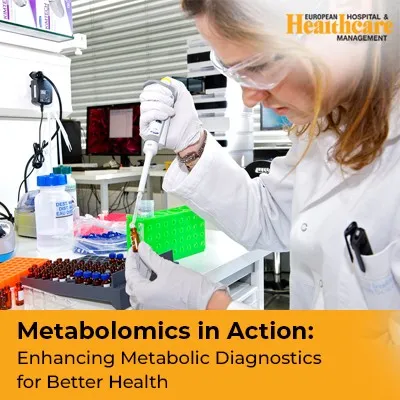 a woman in white lab coat holding a pipe, optimizing metabolic diagnostics for improved health.