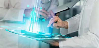AI-generated medical report on a digital tablet